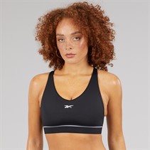 Reebok Damen Team Mittlere Unterstützung Sport BH Top Schwarz