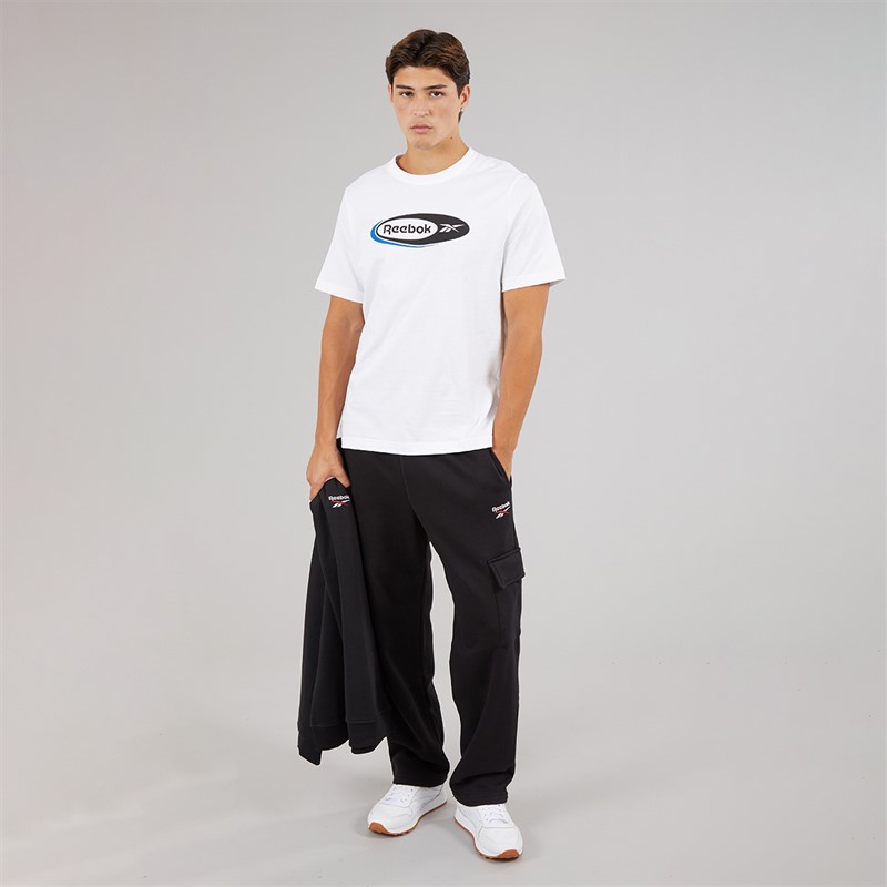 Reebok Herren Reebok Identity Kleines Logo Cargohose Schwarz/Weiß/Vector Red