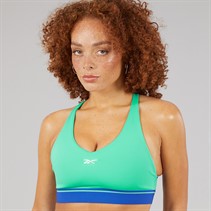 Reebok Damen Team Mittlerer Halt Sport BH Top Unleashed Green