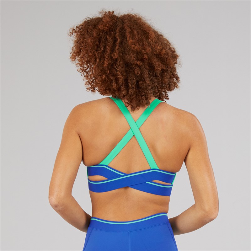 Reebok Damen Team Mittlerer Halt Sport BH Top Unleashed Green