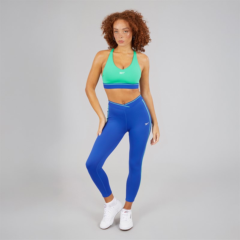 Reebok Damen Team Mittlerer Halt Sport BH Top Unleashed Green