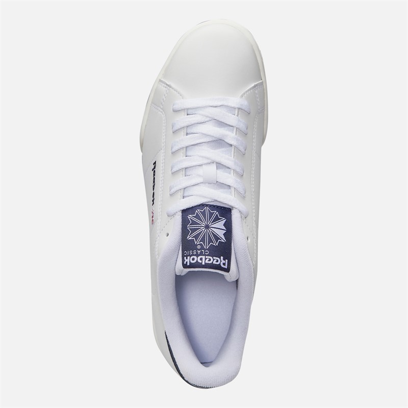 Reebok Mens NPC II Syn Trainers White/White/Vector Navy