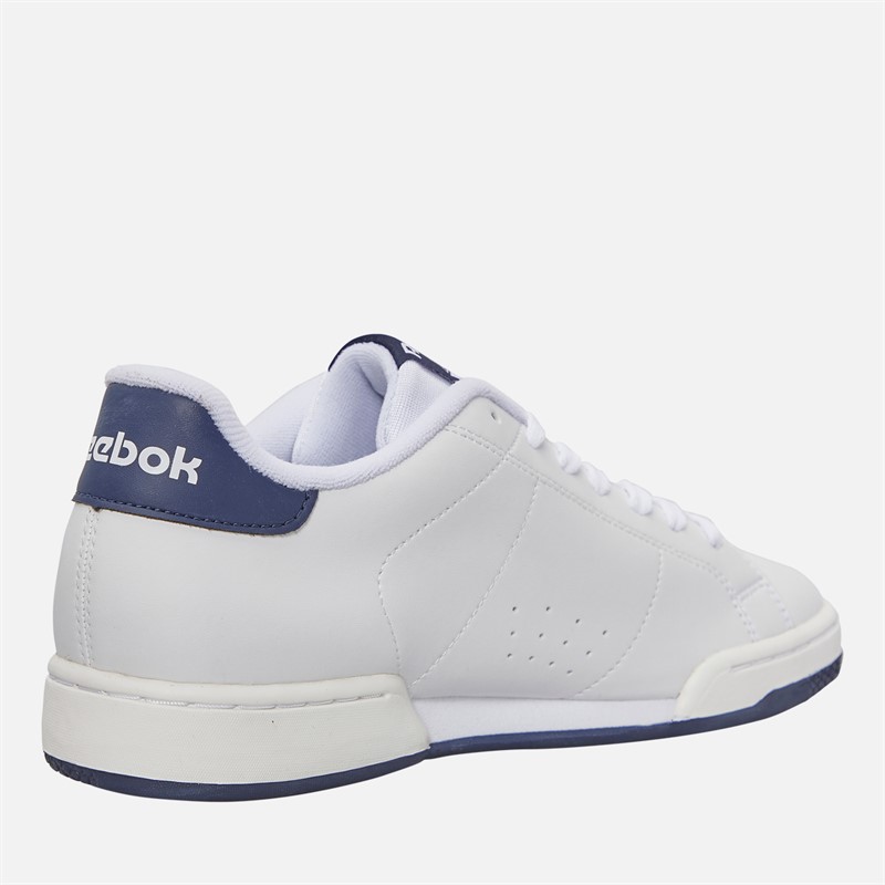 Reebok Mens NPC II Syn Trainers White/White/Vector Navy