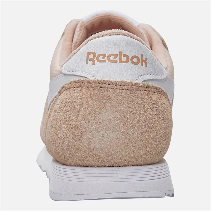 Reebok Womens Classic Nylon Trainers Pink Stucco/Footwear White/Footwear White Pink/White/White