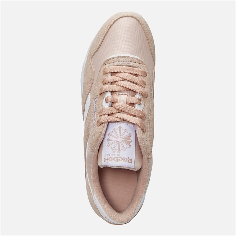 Reebok Womens Classic Nylon Trainers Pink Stucco/Footwear White/Footwear White Pink/White/White