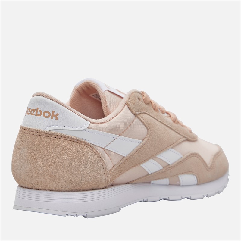 Reebok Womens Classic Nylon Trainers Pink Stucco/Footwear White/Footwear White Pink/White/White