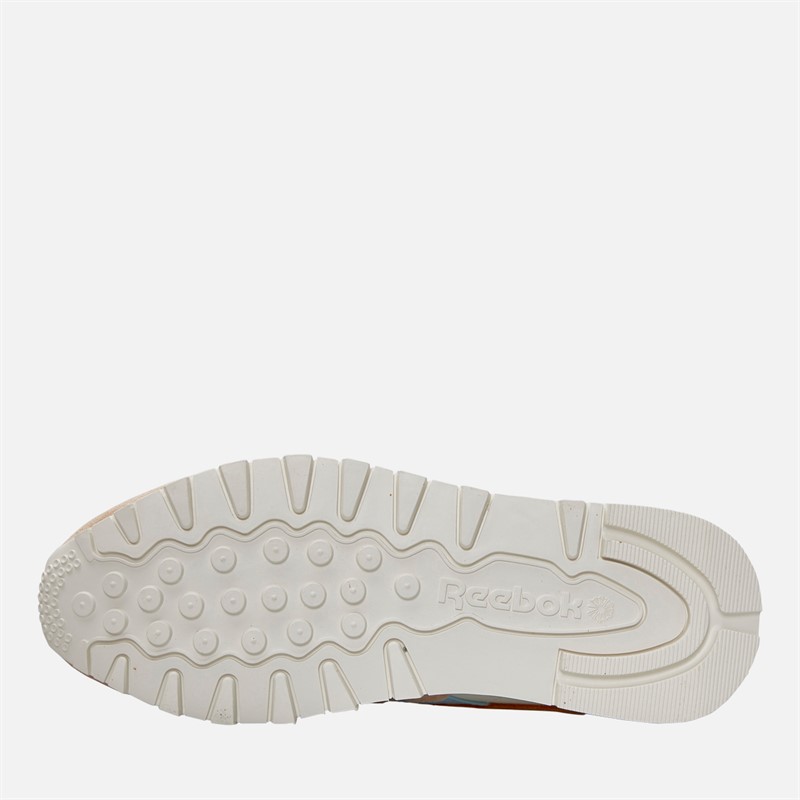 Reebok Womens Classic Leather Trainers Chalk/Washed Clay/Soft Blue