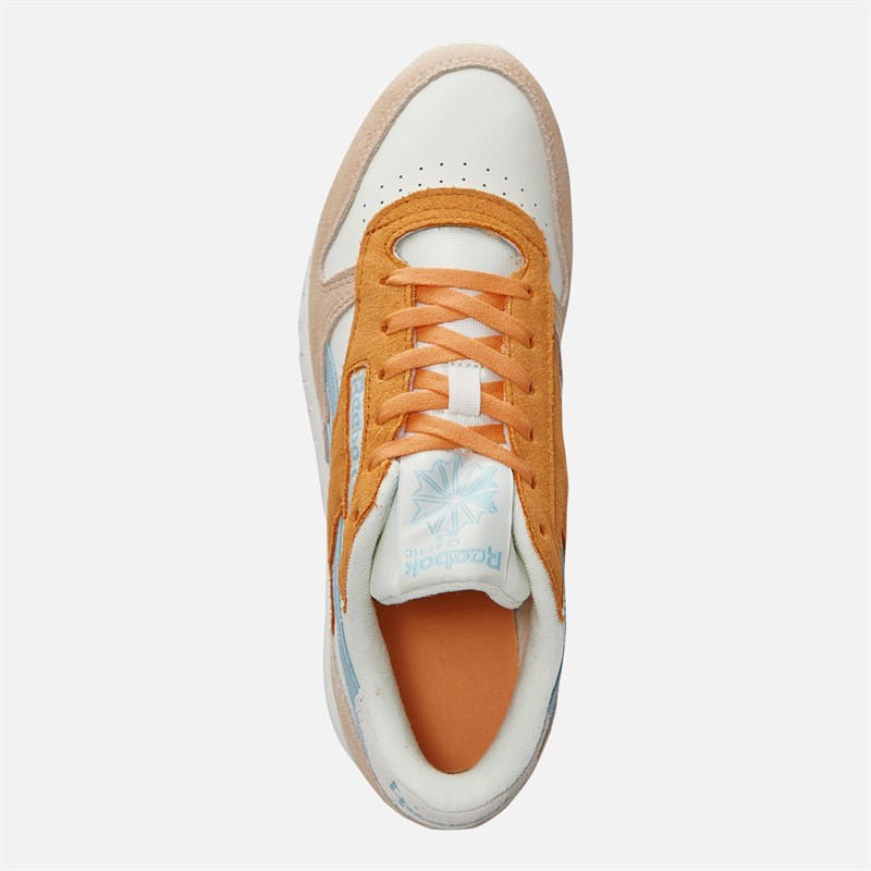 Reebok Womens Classic Leather Trainers Chalk/Washed Clay/Soft Blue