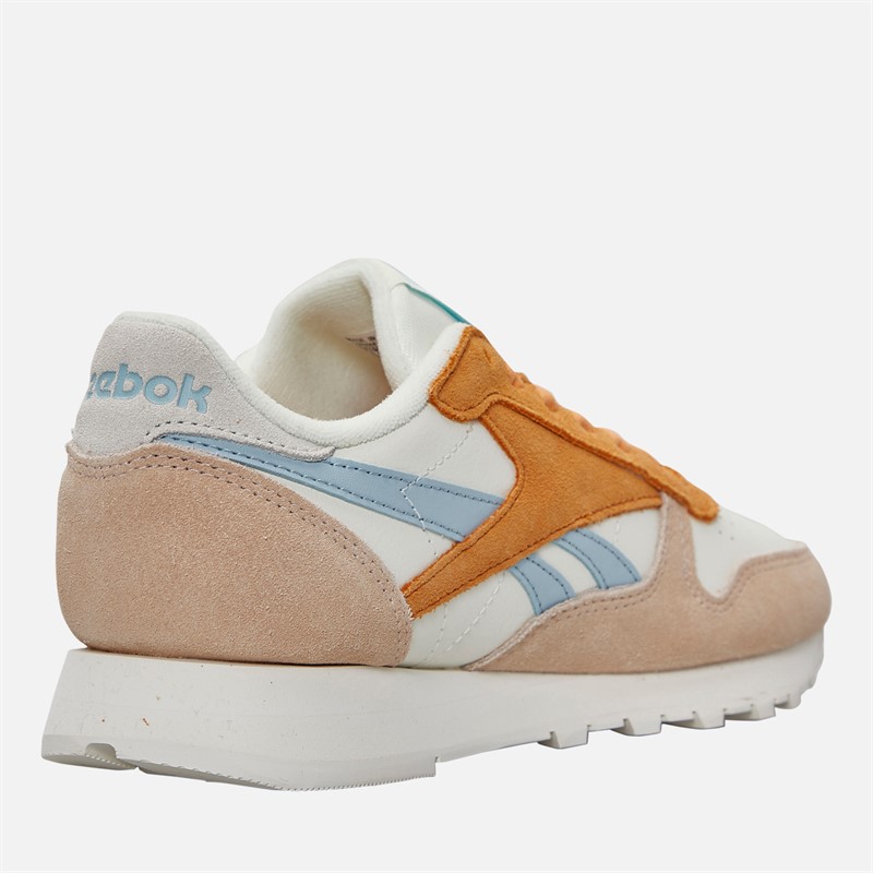 Reebok Womens Classic Leather Trainers Chalk/Washed Clay/Soft Blue