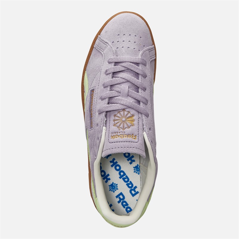 Reebok Womens Club C Grounds UK Trainers Dusk Purple/Astro Lime/Gum