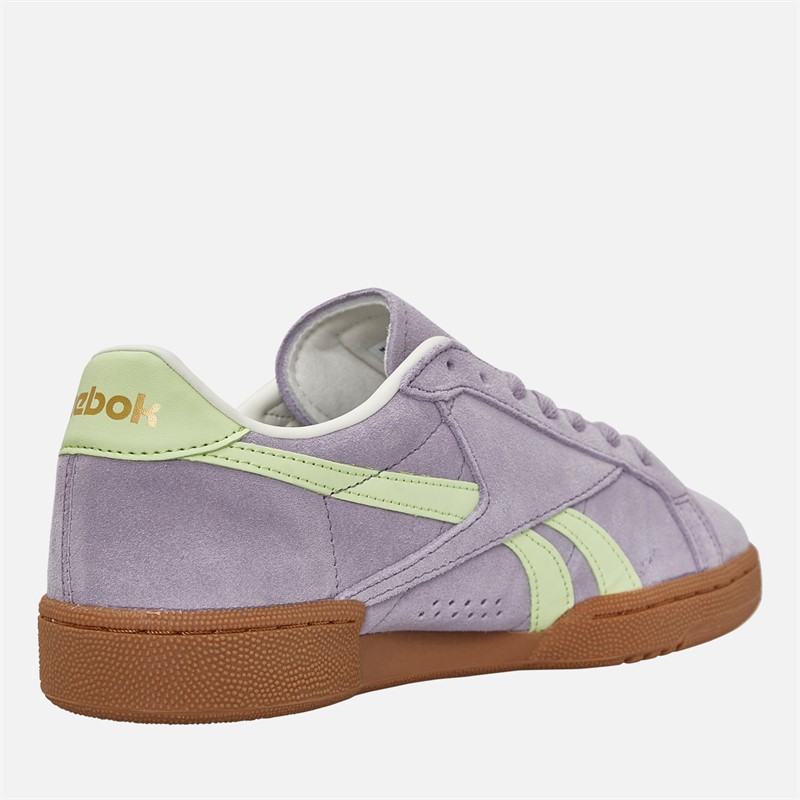 Reebok Womens Club C Grounds UK Trainers Dusk Purple/Astro Lime/Gum