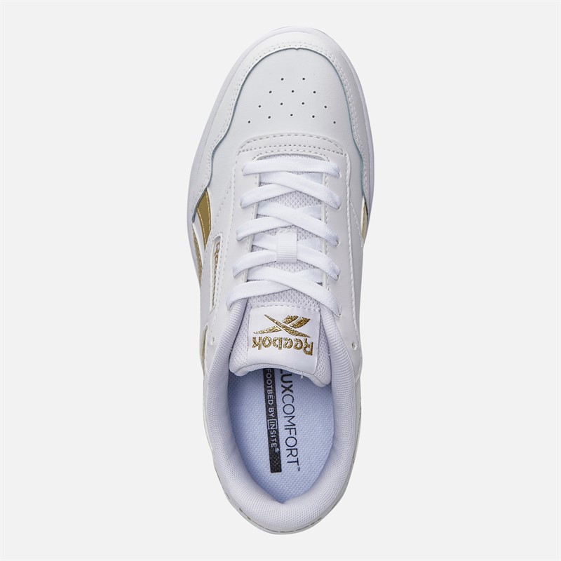 Reebok Womens Court Advance Trainers White/White/Gold