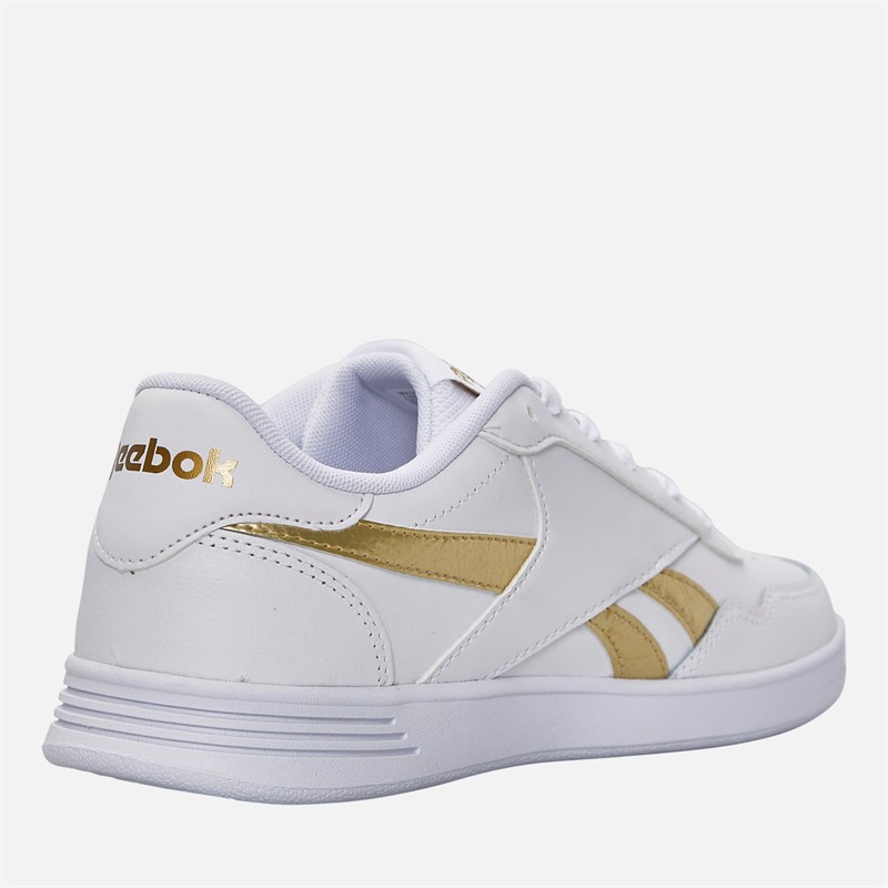 Reebok Womens Court Advance Trainers White/White/Gold