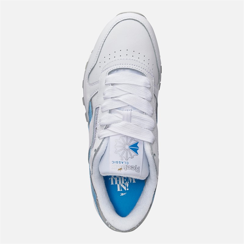 Reebok Womens X Angel Reese Classic Leather 'White Always Blue' Trainers Silver/Always Blue/White