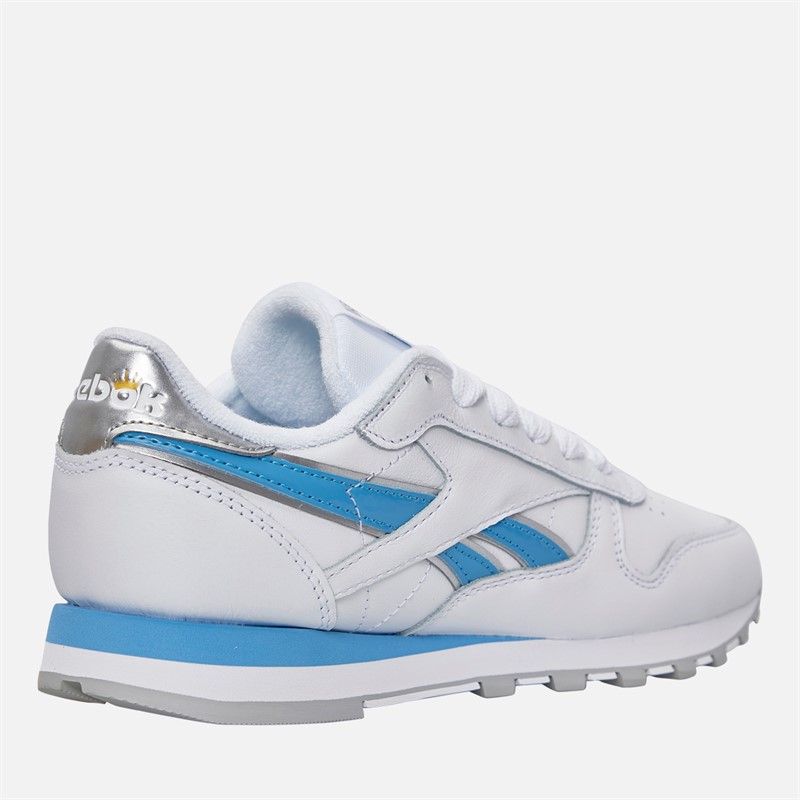 Reebok Womens X Angel Reese Classic Leather 'White Always Blue' Trainers Silver/Always Blue/White