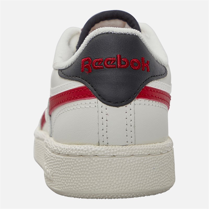 Reebok Mens Club C Revenge Trainers Chalk/Flash Red/Black