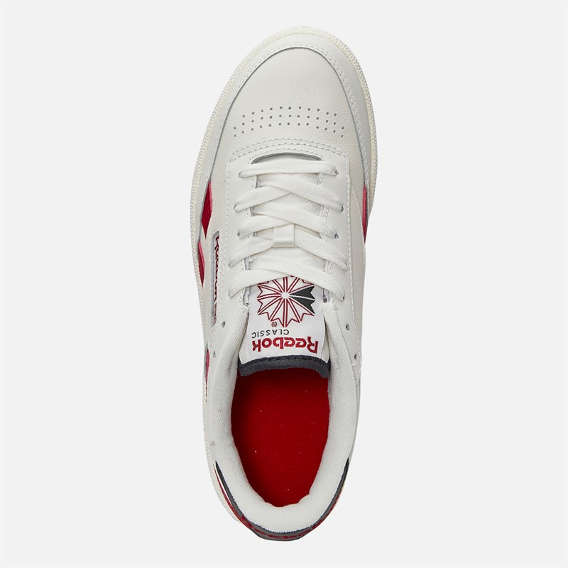 Reebok Mens Club C Revenge Trainers Chalk/Flash Red/Black