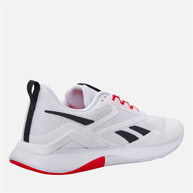 Reebok Mens Nanoflex TR 2 Training Shoes White/Black/Energy Red