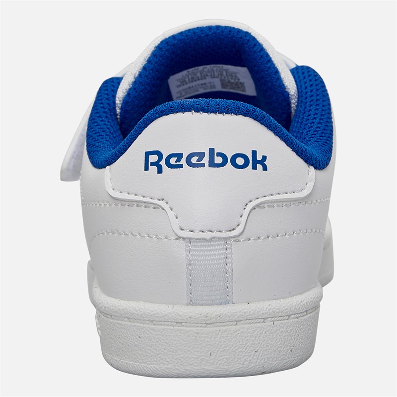 Reebok Infant Court Clean Hook And Loop Trainers White/Vector Blue/Vector Blue