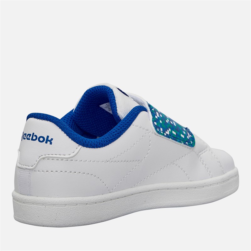 Reebok Infant Court Clean Hook And Loop Trainers White/Vector Blue/Vector Blue