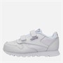 Reebok Infant Classic Leather 2V Trainers White/Carbon/Vector Blue