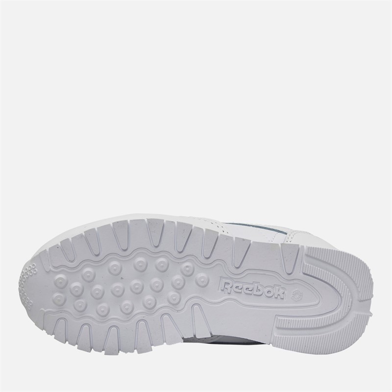 Reebok Infant Classic Leather 2V Trainers White/Carbon/Vector Blue