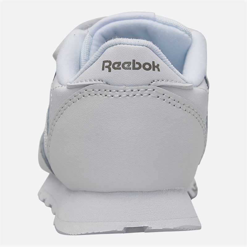 Reebok Infant Classic Leather 2V Trainers White/Carbon/Vector Blue