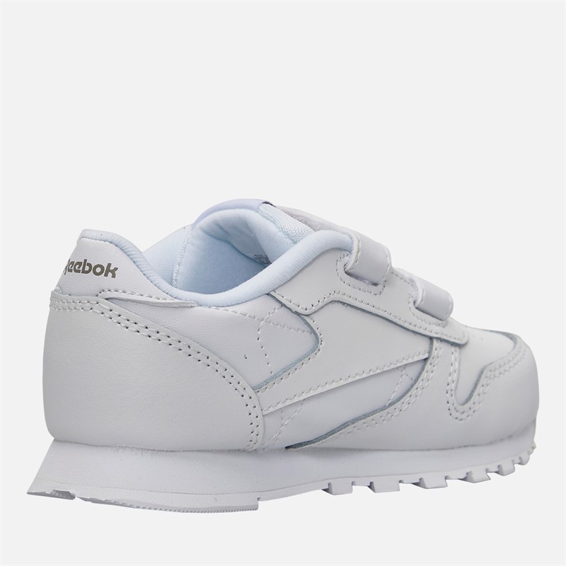 Reebok Infant Classic Leather 2V Trainers White/Carbon/Vector Blue