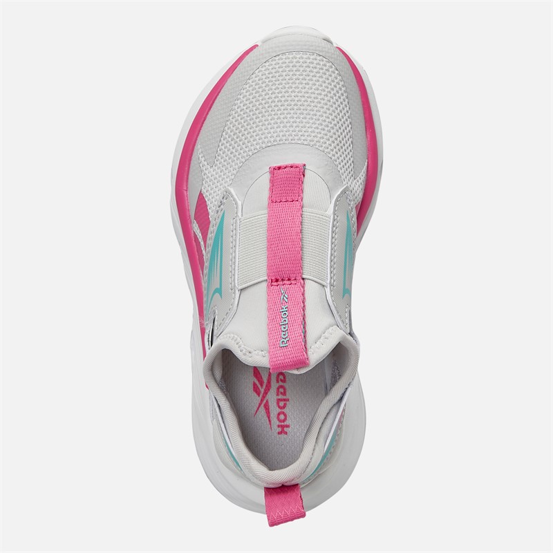 Reebok Girls Lite Spinner Neutral Running Shoes Mist Grey/True Pink/Aqua