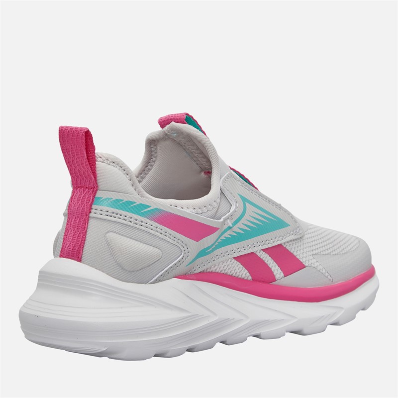 Reebok Girls Lite Spinner Neutral Running Shoes Mist Grey/True Pink/Aqua