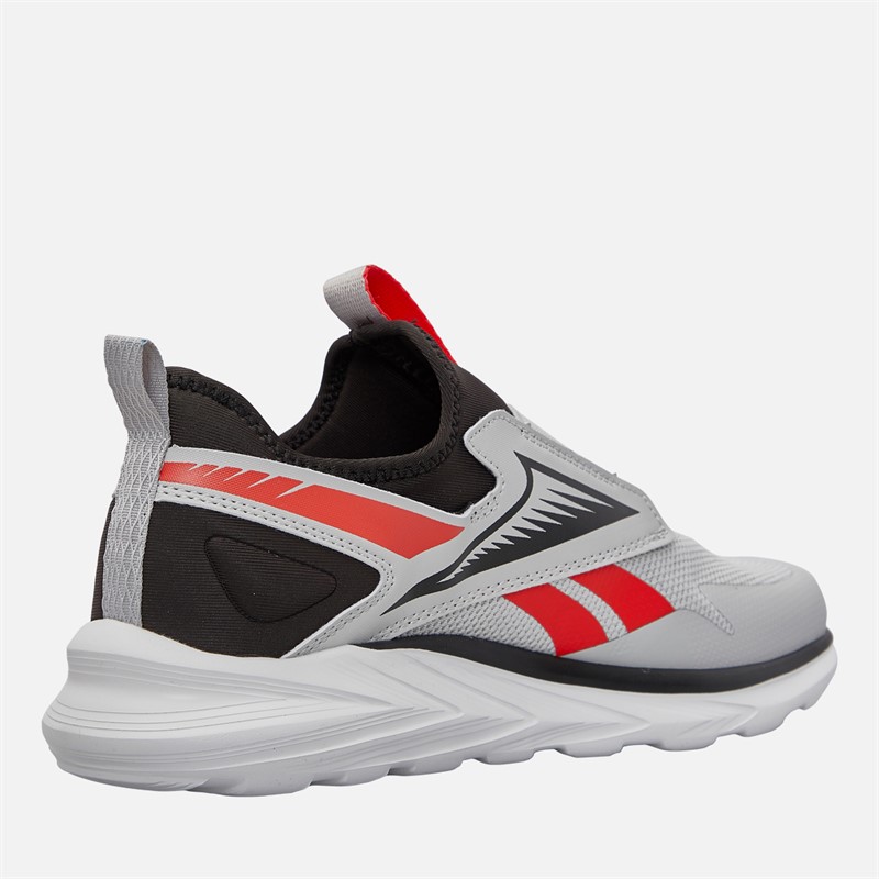 Reebok Junior Boys Lite Spinner Neutral Running Shoes Washed Black/Grey/Energy Red