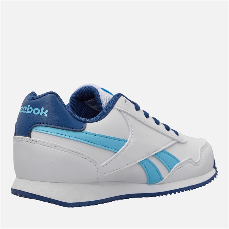 Reebok Junior Boys Royal Classic Jog 3.0 Trainers White/Digitalblue/Batik Blue