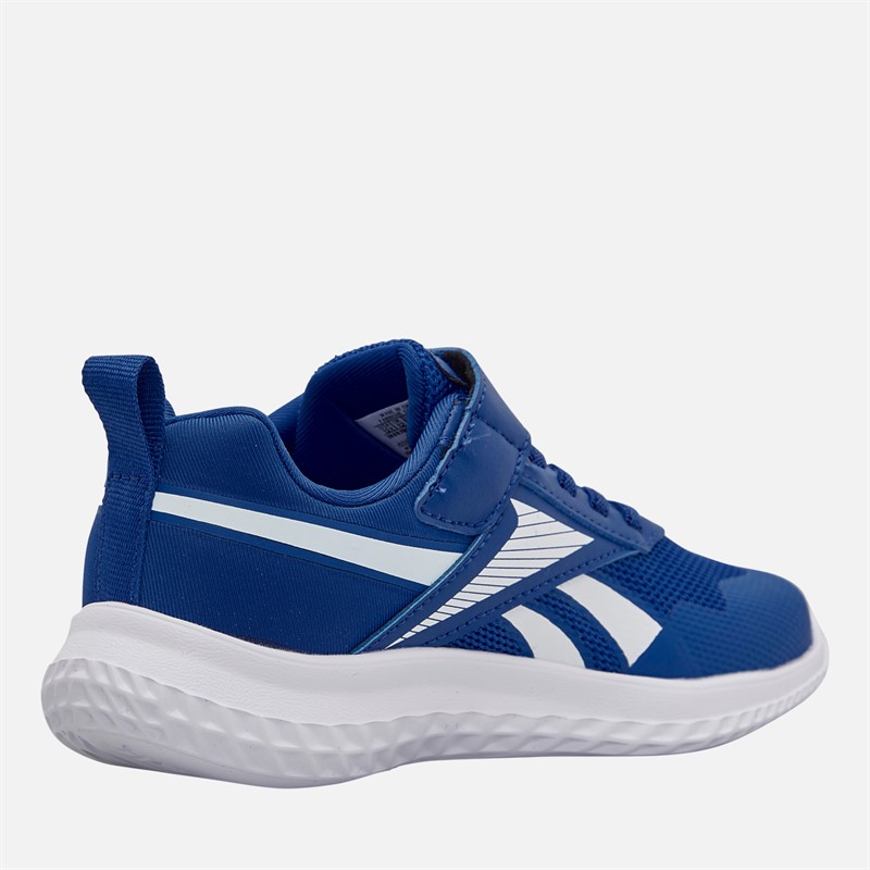 Reebok Kids Rush Runner 5 Elastic Lace And Top Strap Neutral Running Shoes Vector Blue/Vector Blue/White