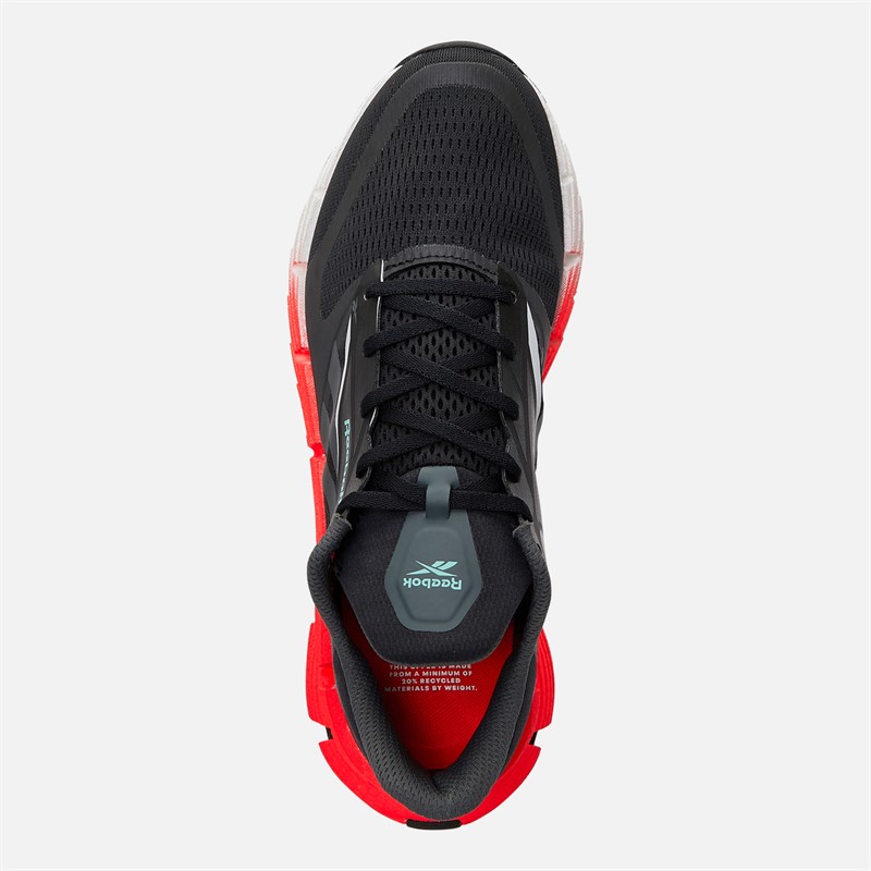 Reebok Mens FloatZig 1 Neutral Running Shoes Black/Grey/White