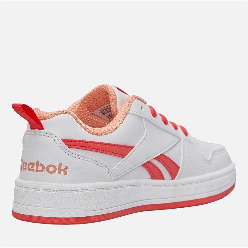 Reebok Girls Royal Prime 2.0 Trainers White/Sunset Coral/Sunkissed Orange