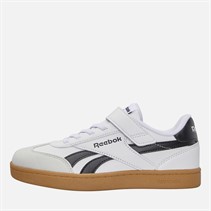 Reebok Kids Smash Edge Elastic Lace And Top Strap Trainers White/Black/Gum