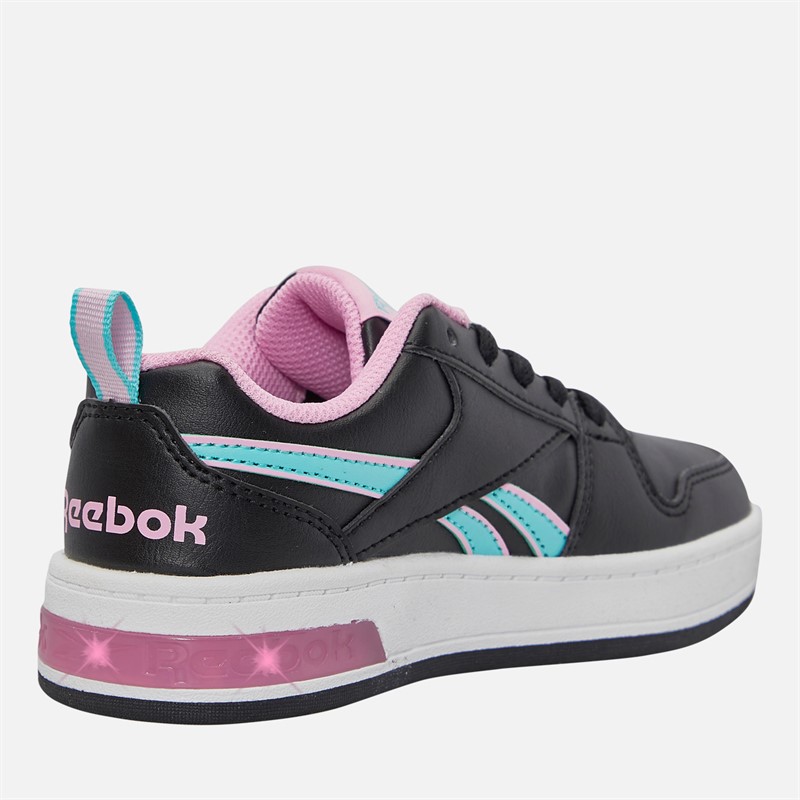 Reebok Girls Royal Prime Step N Flash Trainers Black/Astro Rose/Aqua