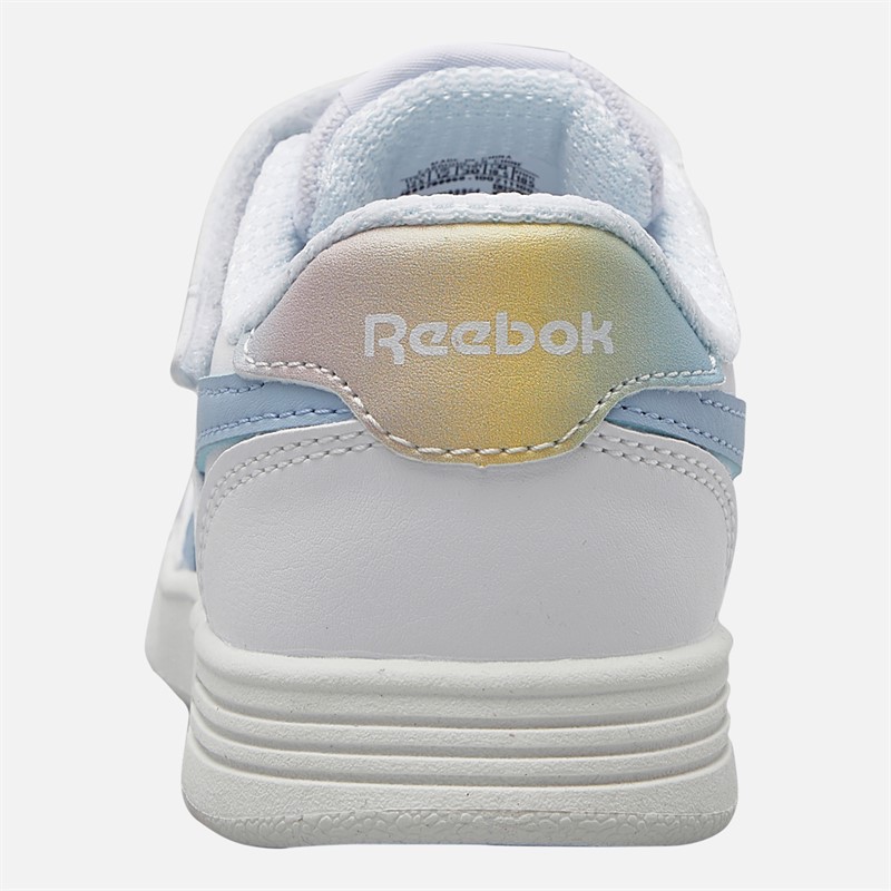 Reebok Girls Court Advance Trainers White/Y2K Blue/Bleached Yellow