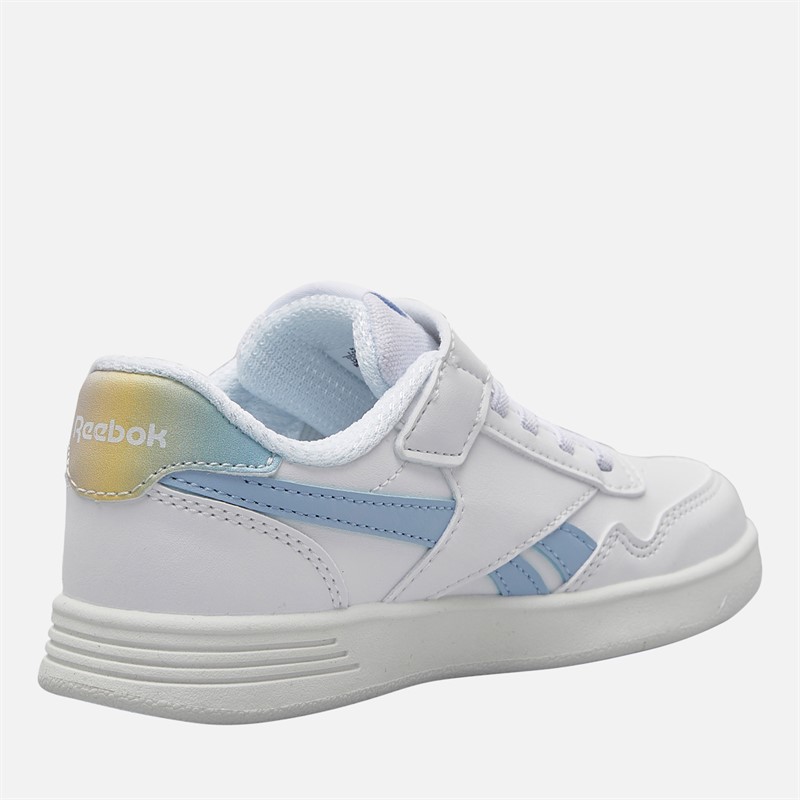 Reebok Girls Court Advance Trainers White/Y2K Blue/Bleached Yellow