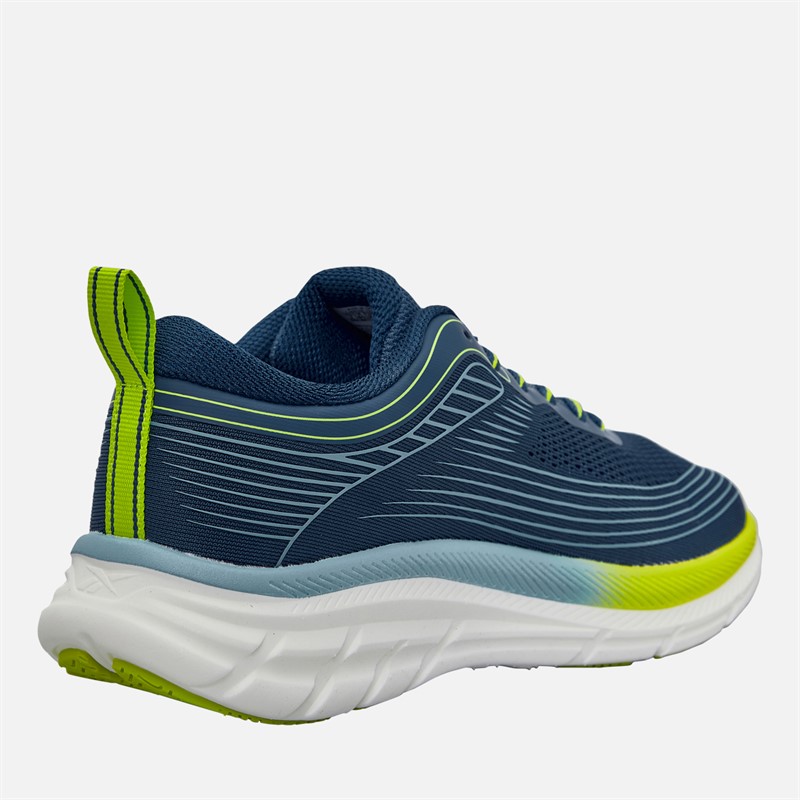 Reebok Junior Road Strider Neutral Running Shoes Athletic Blue/Warped Blue/Acid Yellow