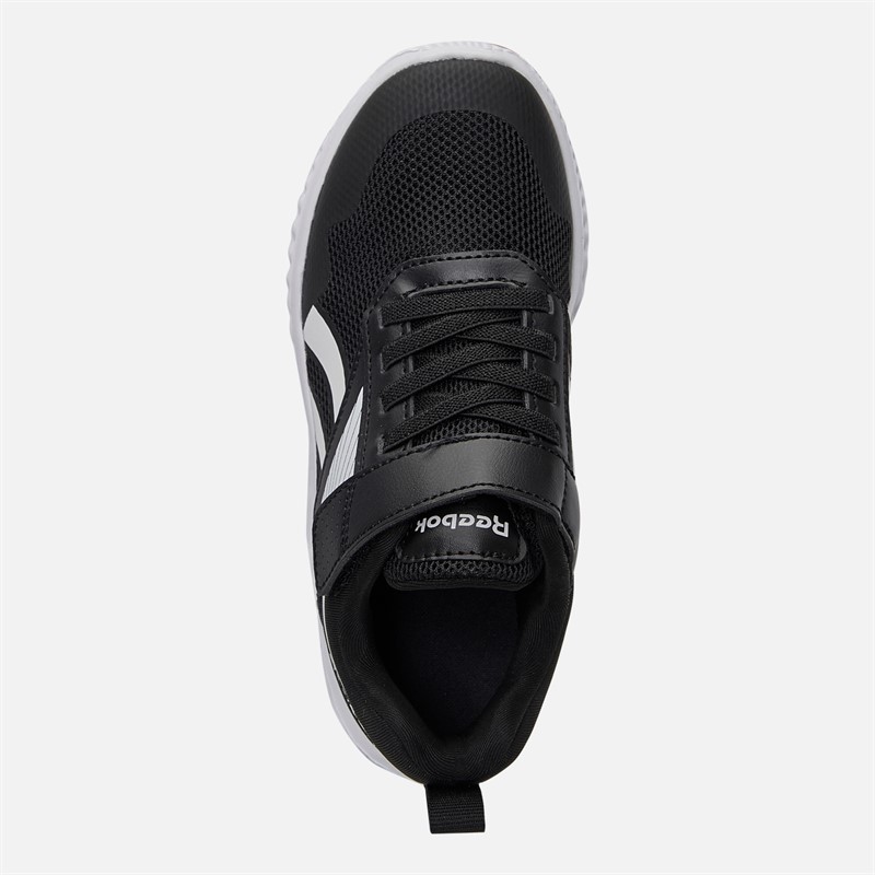 Reebok Kids Rush Runner 5 Elastic Lace And Top Strap Neutral Running Shoes Black/Black/White