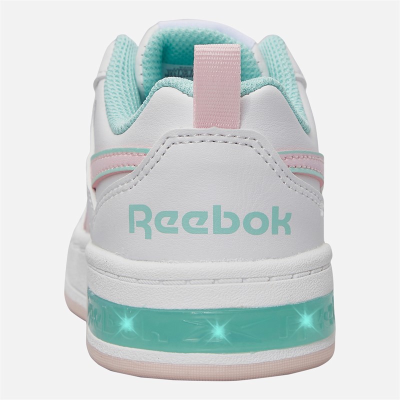 Reebok Girls Royal Prime Step N Flash Trainers White/Frosted Berry/Glitch Aqua