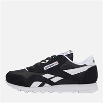Reebok Junior Boys Classic Nylon Trainers Black/Black/White