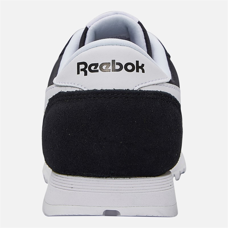 Reebok Junior Boys Classic Nylon Trainers Black/Black/White