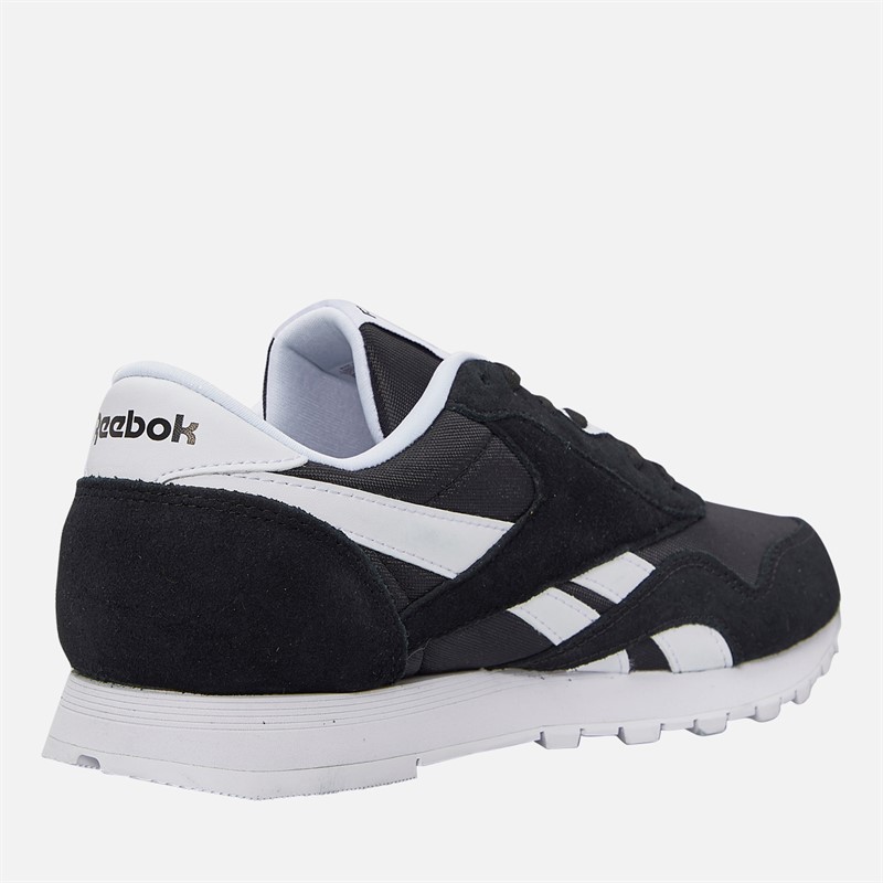 Reebok Junior Boys Classic Nylon Trainers Black/Black/White