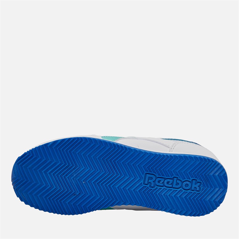 Reebok Girls Royal Classic Jog 3.0 Trainers White/Aqua/Optimum Blue