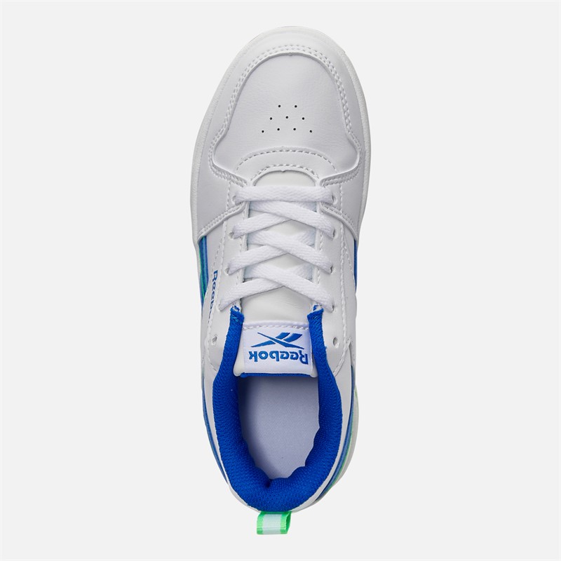 Reebok Junior Boys Royal Prime Step N Flash Trainers White/Optimum Blue/Solar Lime
