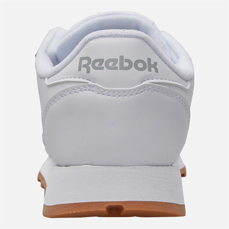 Reebok Junior Boys Classic Leather Trainers White/White/Gum
