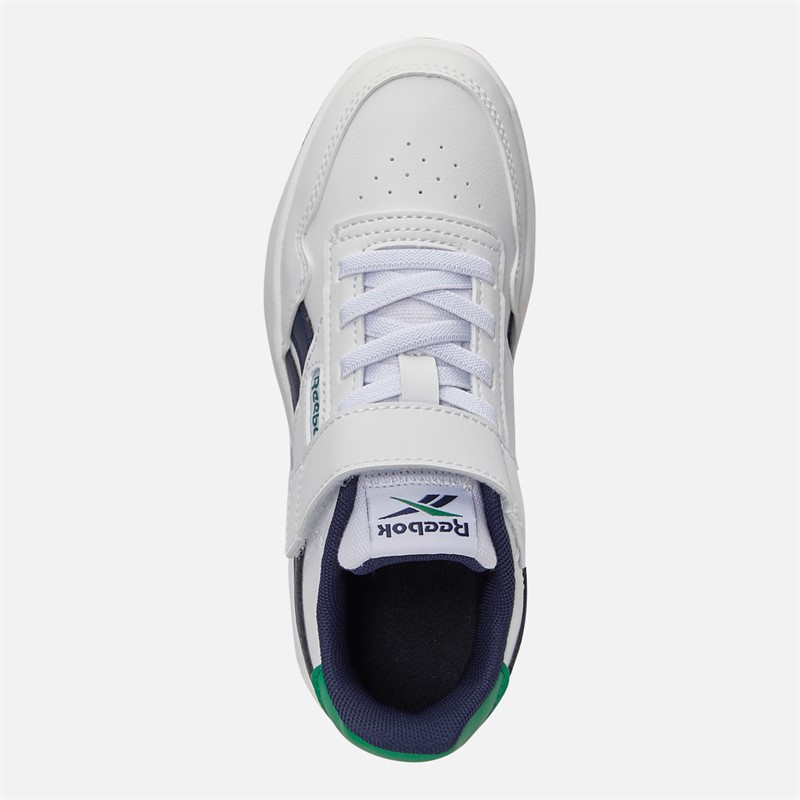 Reebok Boys Court Advance Trainers White/Vector Navy/Glen Green