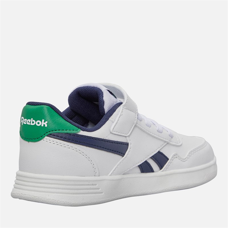 Reebok Boys Court Advance Trainers White/Vector Navy/Glen Green